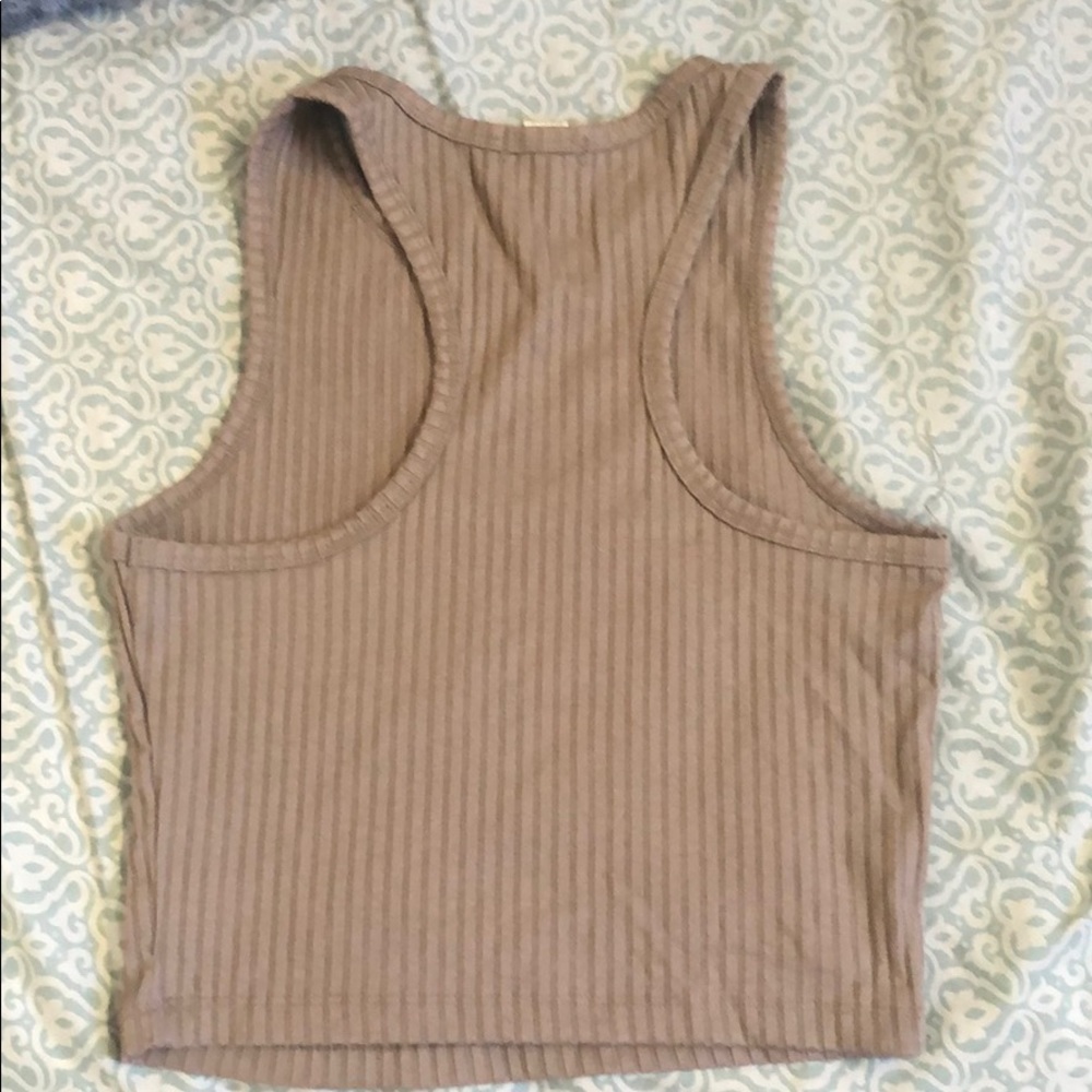 Taupe Racerback Ribbed Tank
